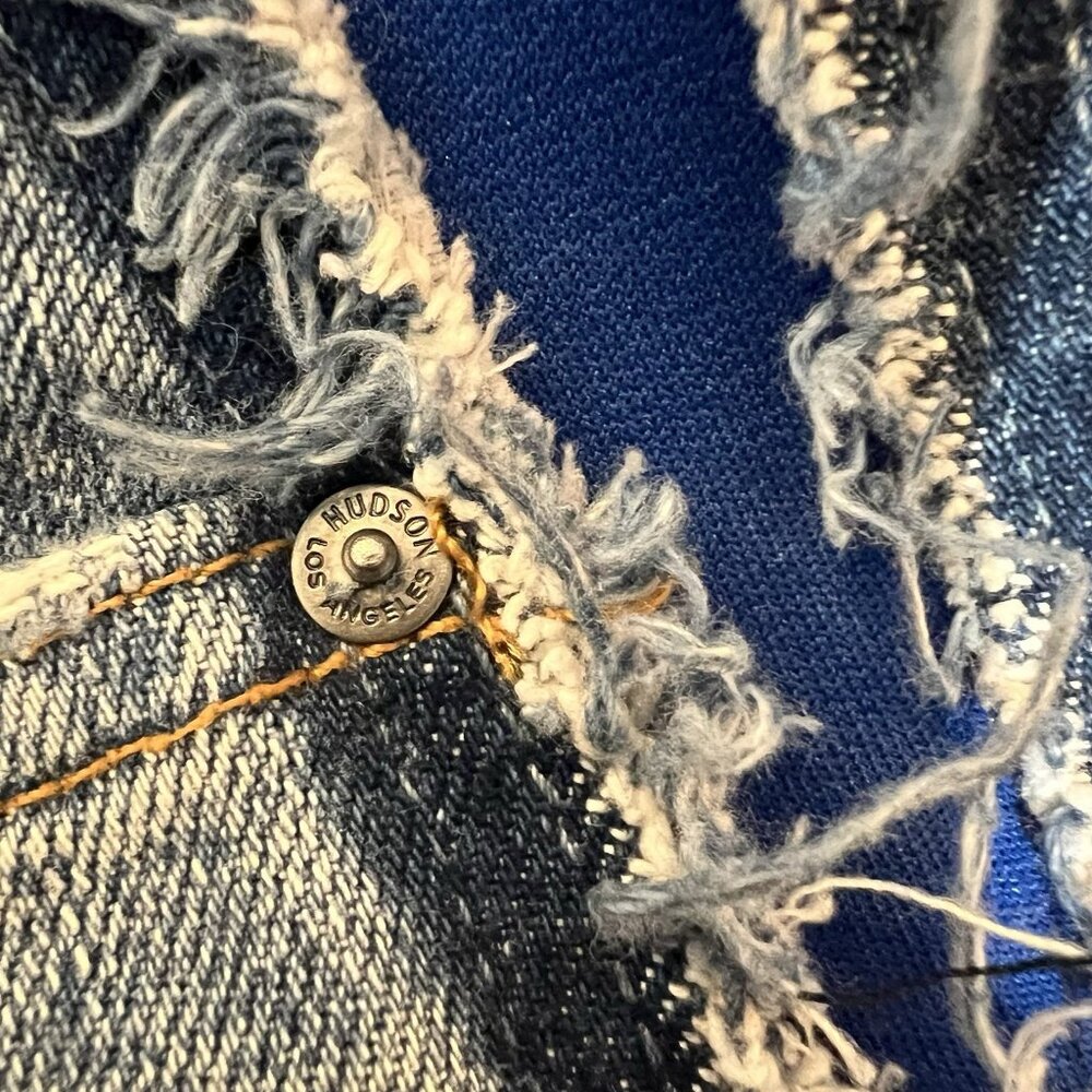 Hudson Anthropologie Jessy Boyfriend High Waist Jeans Size 29 Distressed Blue - Picture 10 of 16